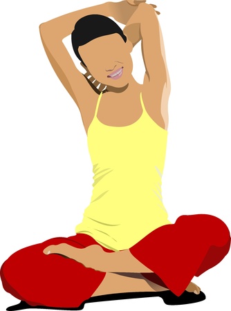 Yoga pose -  posterのイラスト素材