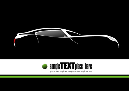 White silhouette of car on black background. のイラスト素材