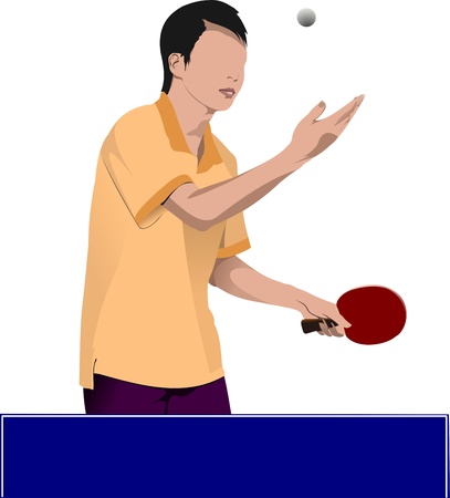 Ping pong player  silhouetteのイラスト素材