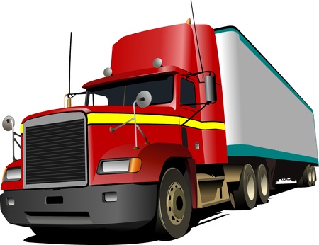  illustration of red truck  Lorryのイラスト素材