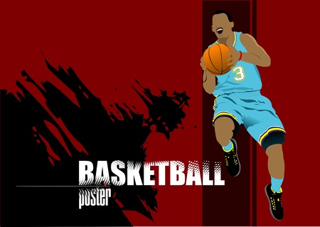 Basketball players poster  Colored for designersのイラスト素材