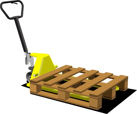 Hand yellow pallet truck  Forklift  のイラスト素材