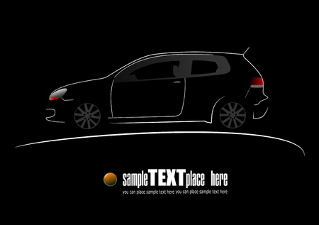 White silhouette of car on black backgroundのイラスト素材