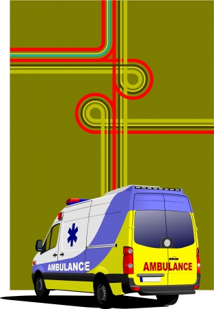 Cover for brochure or template office folder with ambulance van imageのイラスト素材