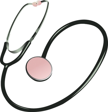 Medical phonendoscope isolated on white backgroundのイラスト素材