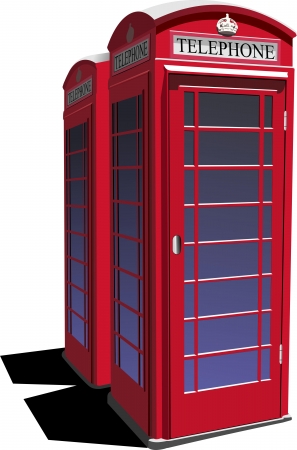 London red public phone  box  Vector illustrationのイラスト素材