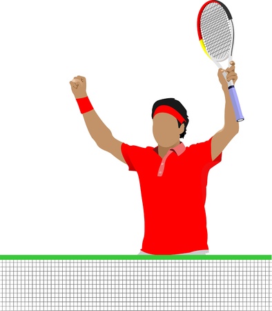 Tennis player  Vector illustration for designersのイラスト素材