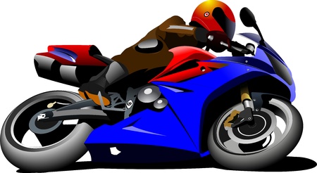 Motorcycle on the road  Biker  Vector illustrationのイラスト素材