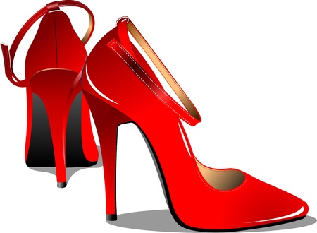 Red fashion woman pair shoe  Vector illustrationのイラスト素材