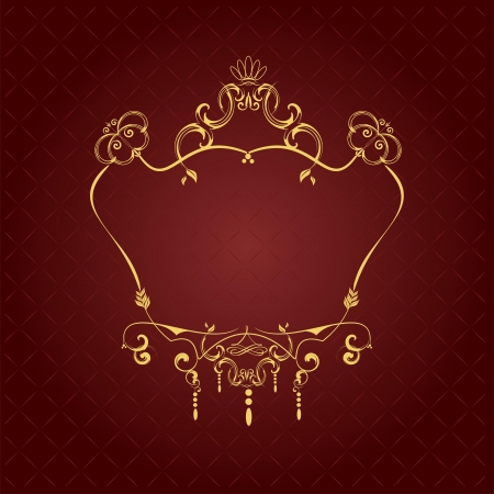 Gold ornament on brown backgroundのイラスト素材