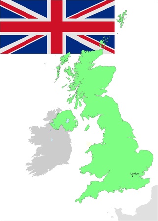 United Kingdom flag and  map. vector illustrationのイラスト素材