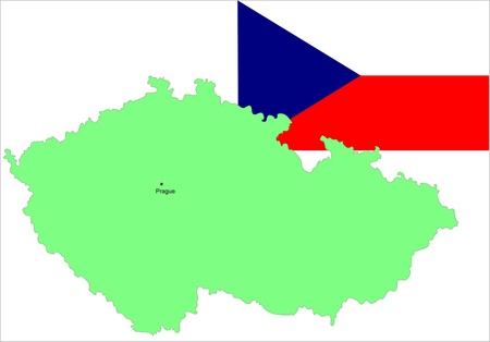 Czech Republic flag and map. vector illustrationのイラスト素材