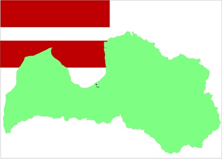 Latvia, map with flag, vector illustrationのイラスト素材