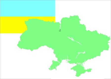 Ukraine flag and map, vector illustrationのイラスト素材