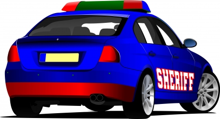 Sheriff`s  car. Police. Vector illustration.のイラスト素材