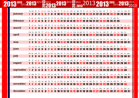 2013 office calendar  Vector illustration のイラスト素材