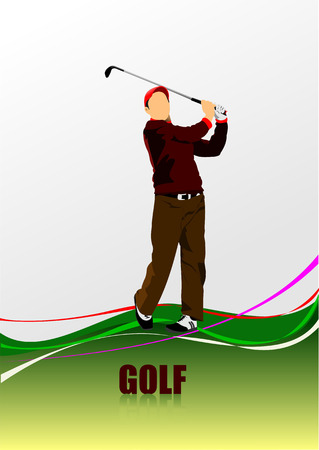 Golf player poster  Vector illustration のイラスト素材