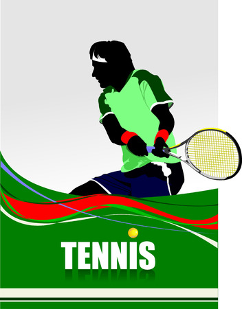 Man Tennis player poster.のイラスト素材