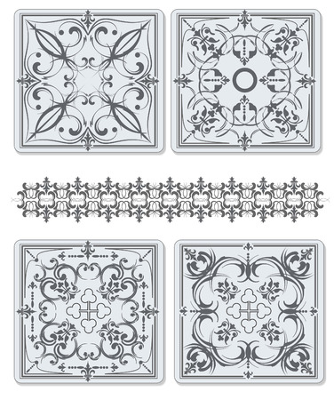 Decorative finishing ceramic tiles. Raster copy. のイラスト素材