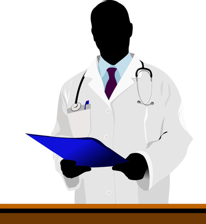Medical doctor with stethoscope. Vector illustrationのイラスト素材