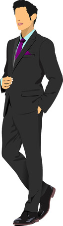 Young handsome man. Businessman.Vector illustrationのイラスト素材