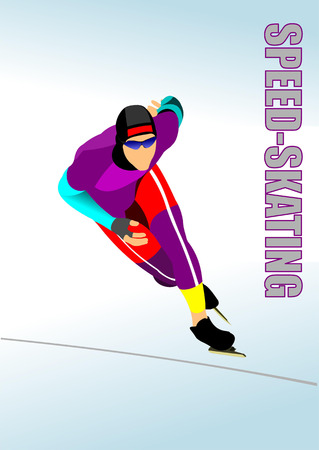 Speed skating. Vector illustrationのイラスト素材