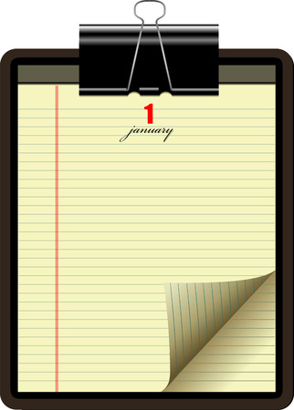 Writing-pad with yellow lined paper. Vector illustrationのイラスト素材
