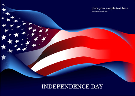 4th July â Independence day of United States of America. American flag. Vectorのイラスト素材