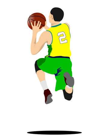 Basketball player poster. Vector illustrationのイラスト素材
