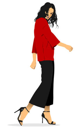 Fashion woman. Vector 3d illustrationのイラスト素材