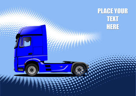 Vector 3d illustration of blue truck. Lorry.のイラスト素材