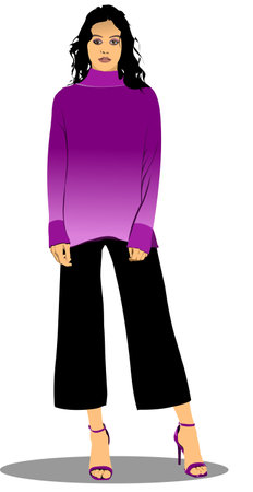 Fashion woman silhouette. 3d vector illustrationのイラスト素材