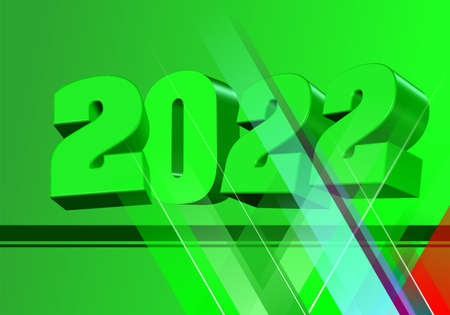 2022 year. Vector 3d illustration
