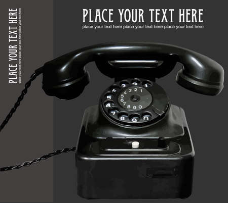 vintage rotary phone. old fashioned phone. 3d vector illustrationのイラスト素材