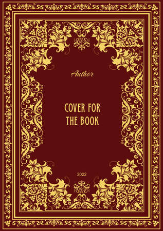 Old book cover design elements.Vector color illustrationのイラスト素材