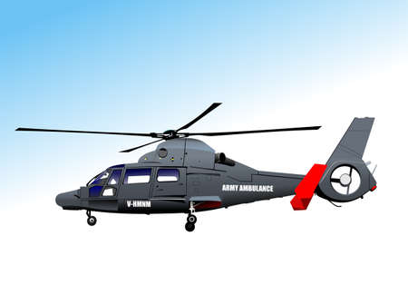 Army Ambulance Helicopters. vector 3d illustrationのイラスト素材