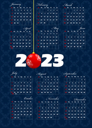 2023 calendar. 3d vector color illustrationのイラスト素材