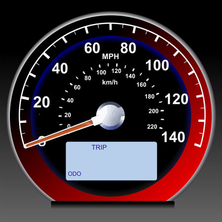 Vector illustration of a speedometer. Odometerのイラスト素材