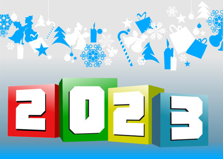 2023 cube calendar. vector 3d illustration