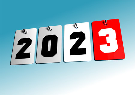 2023 calendar. vector 3d illustrationのイラスト素材