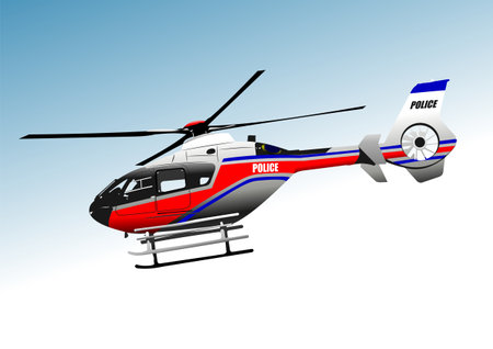 police helicopter. vector 3d illustrationのイラスト素材