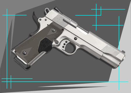 Pistol image. 3d color vector illustrationのイラスト素材