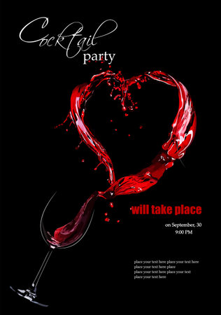 Cocktail party invitation. 3d vector illustrationvのイラスト素材