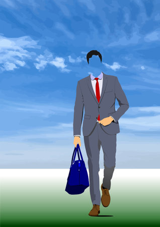 Abstract handsome man without face. Sportsman.Vector 3d illustrationのイラスト素材