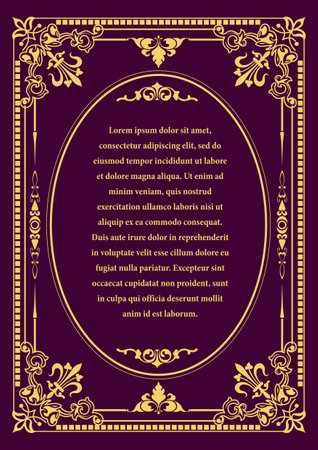 Gold ornament on dark background. Can be used as invitation card. book cover. vector illustrationのイラスト素材