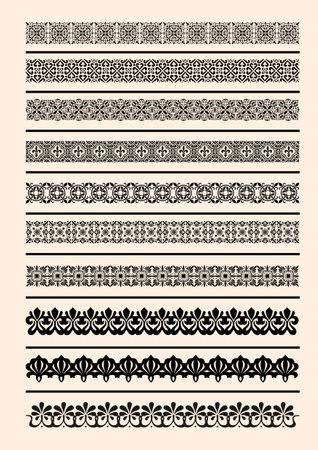 Collection of Ornamental Rule Lines in Different Design stylesのイラスト素材