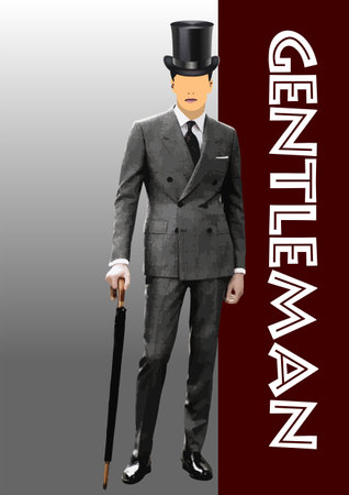 Abstract handsome man without face. Vector 3d illustrationのイラスト素材