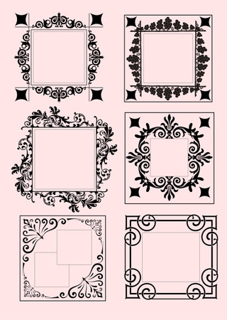 Set of decorative finishing ceramic tiles. Hand drawn vector illustrationのイラスト素材