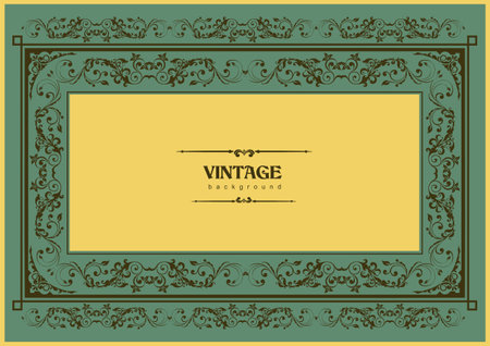 Gold ornament on dark background. Can be used as invitation card. Book cover. Vector illustration. Hand drawn illustrationのイラスト素材