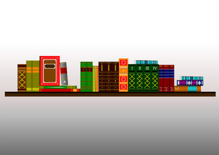 3d Vector hand drawn by Adobe illustration of column booksのイラスト素材